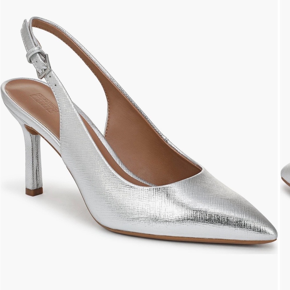 Silver Slingback Heels